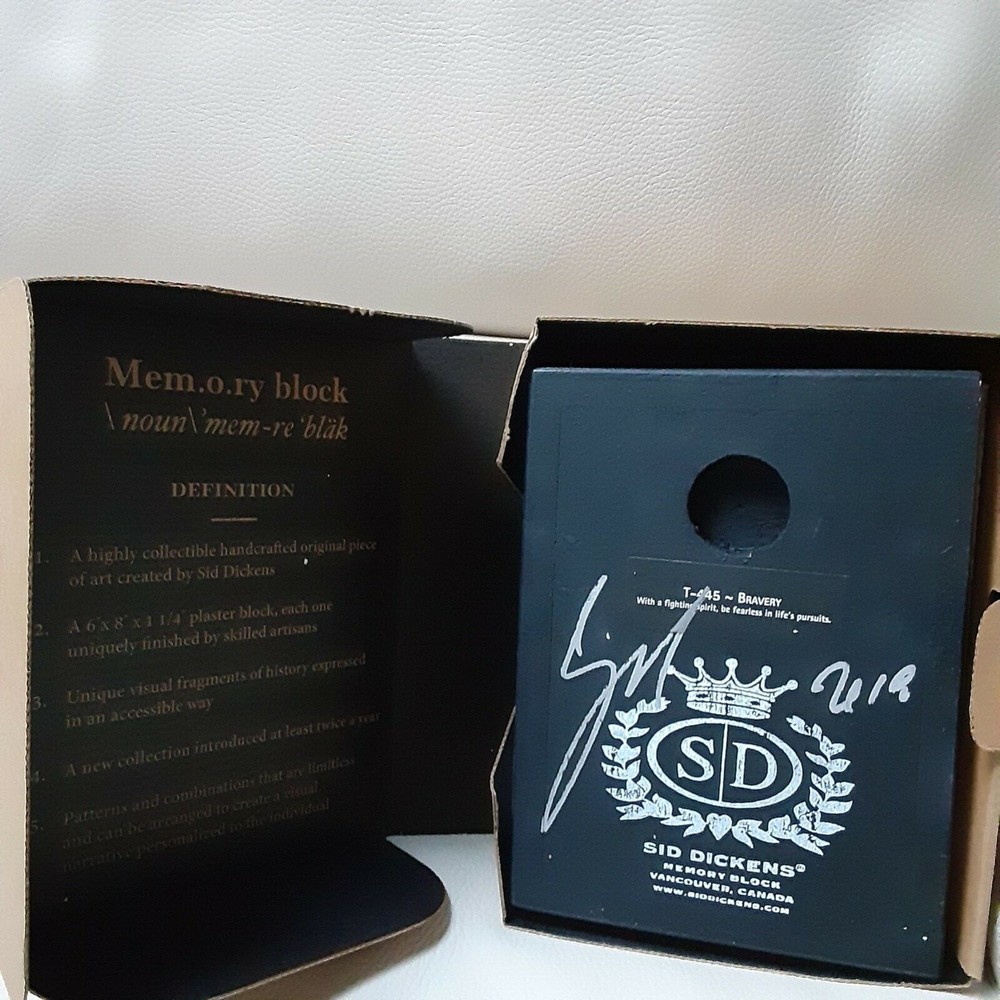 Sid Dickens SIGNED Memory Block (T445 - Bravery) Retired w/box