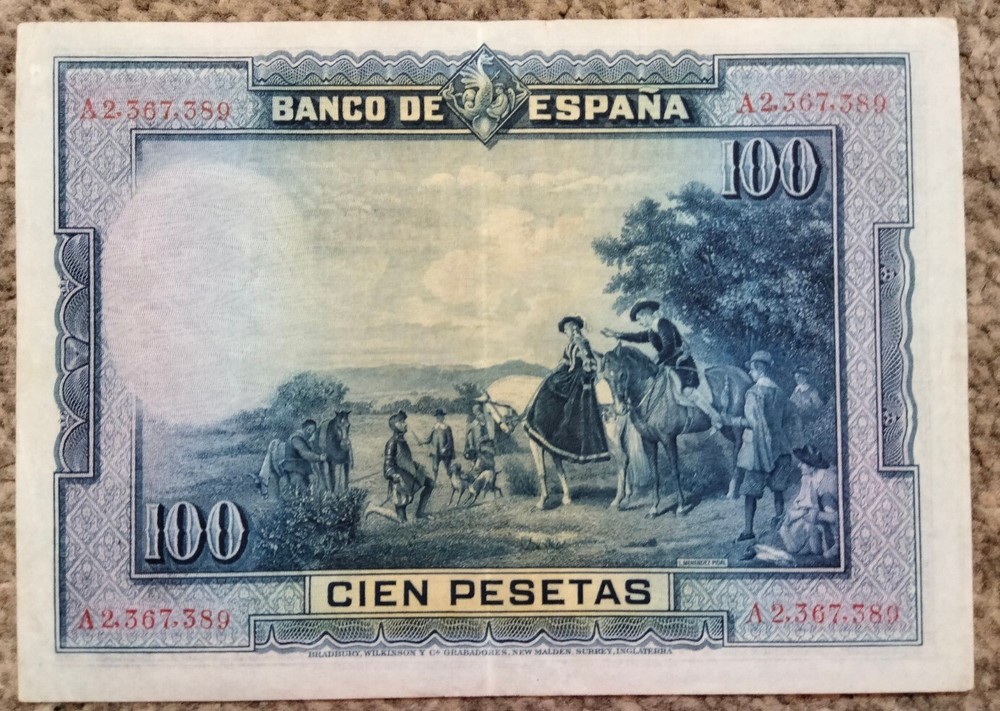 Spain 100 Pesetas 1928 P-76a  aEF