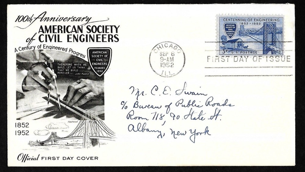 #1012 3c Engineering Centennial - Fleetwood FDC W/Info Card
