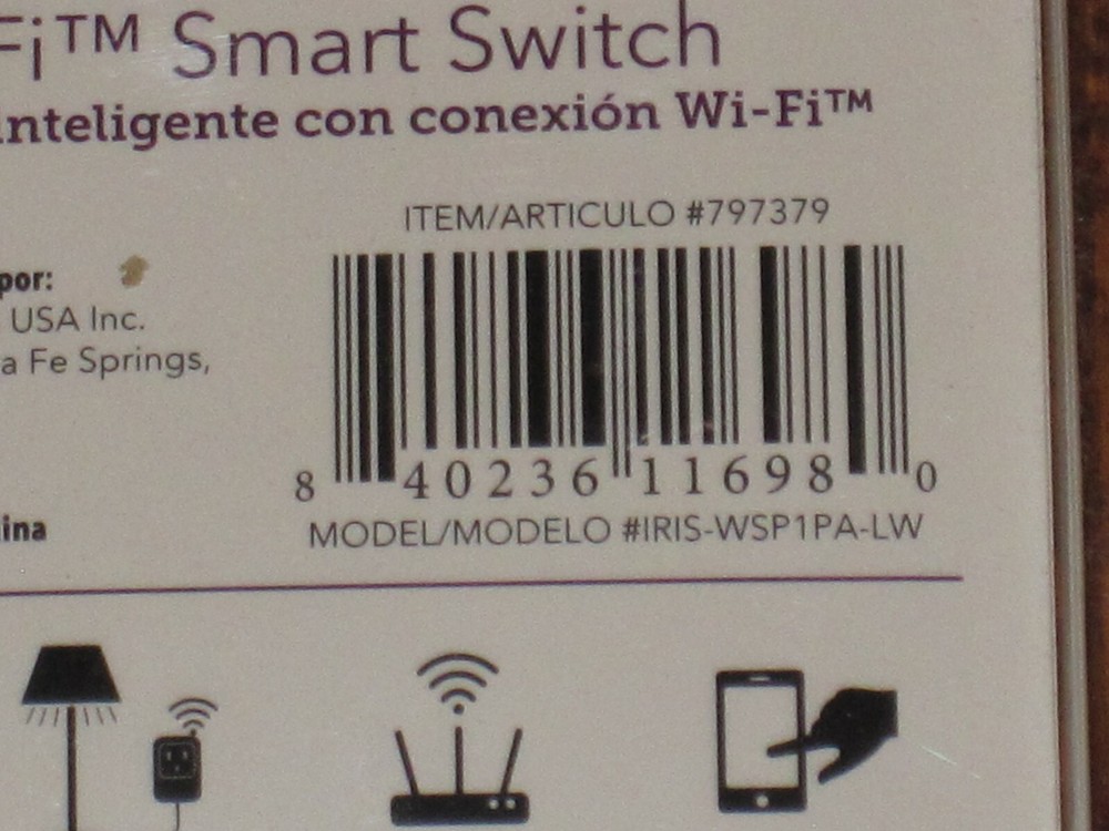IRIS Wi-Fi Smart Switch IRIS-WSP1PA-LW