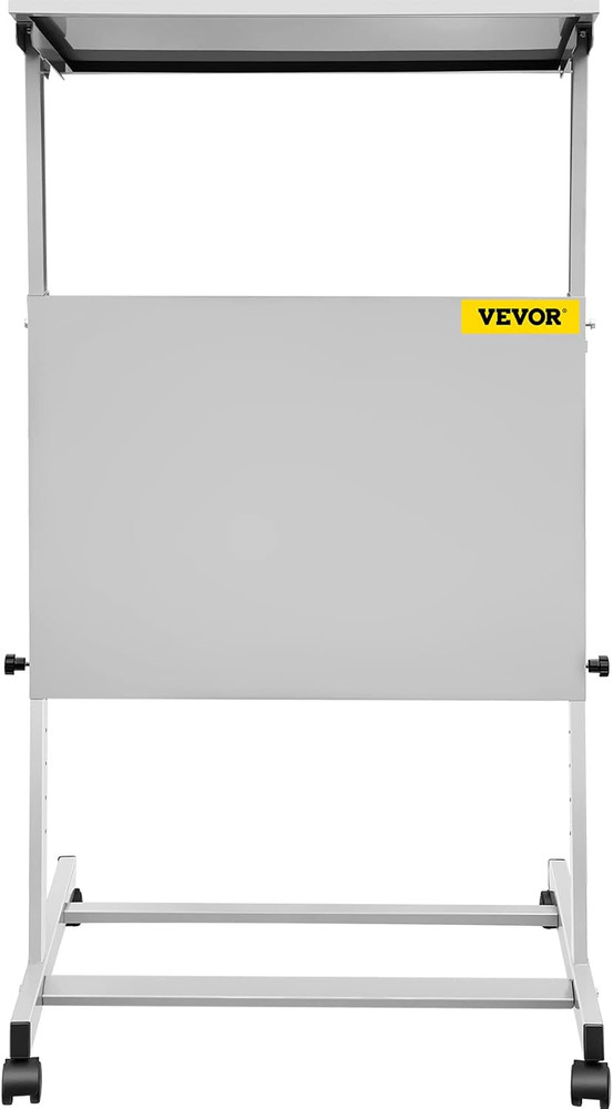Height Adjustable Portable Lectern with Wheels & Storage for Classroom & Events