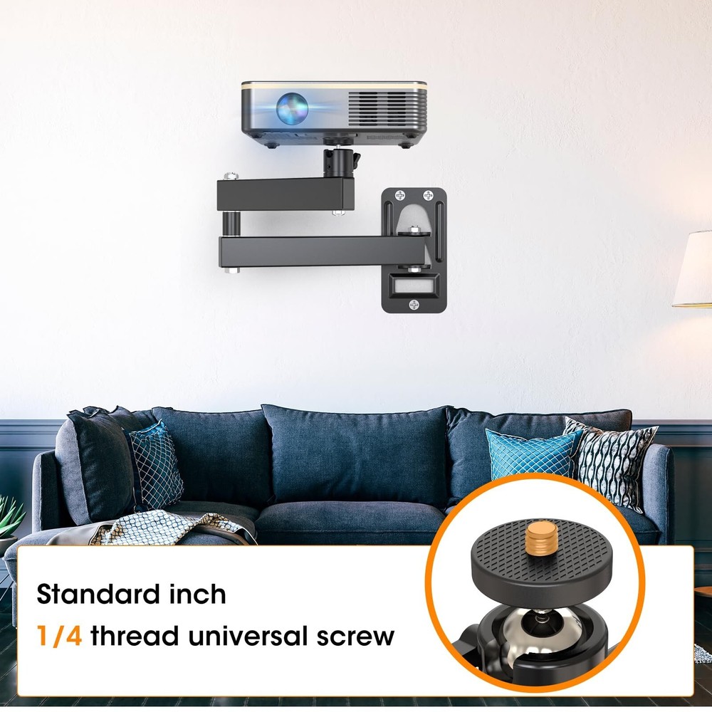 Universal Porjector Mount Foldable Projector Wall Mount 1/4" Screw, Adjustabl...