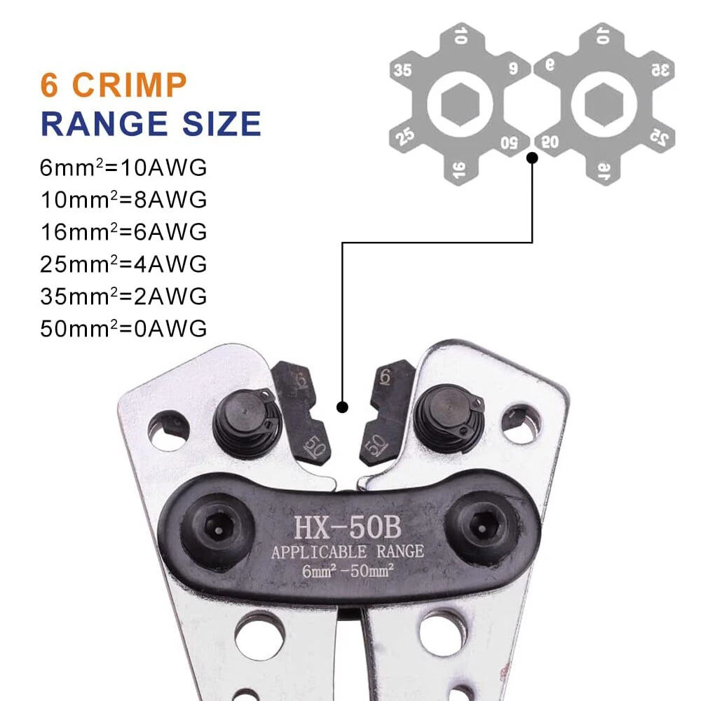 Crimping Tool Cable Lug Crimper Wire Plug Pliers Battery Terminal Assortment Kit
