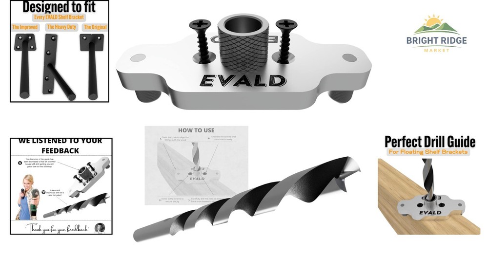 Aluminum Dowel Jig for Floating Shelf Brackets with Efficient Securing System