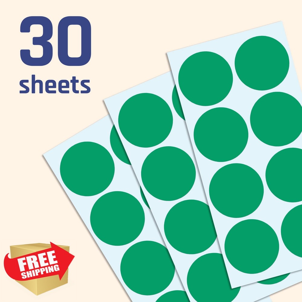 2" Round Green Color Coding Circle Sticker Labels 240 Pack