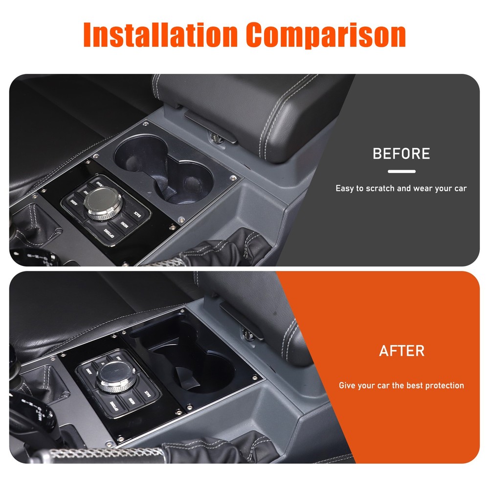 Matte Black Center Console Insert Cup Holder Replacement For INEOS Grenadier 20+