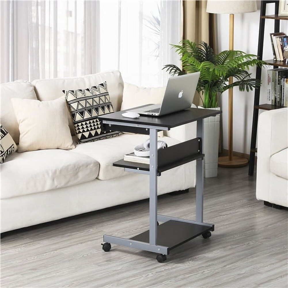 Rolling Computer Desk W/ Shelves Drawer Mobile Office Table Multi-Functional New