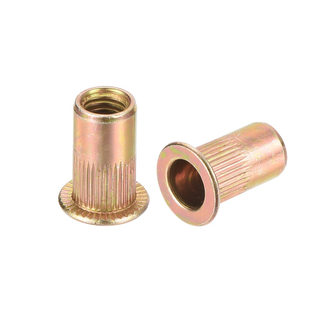 200Pcs Rivet Nuts Flat Head, M5 Carbon Steel Thread