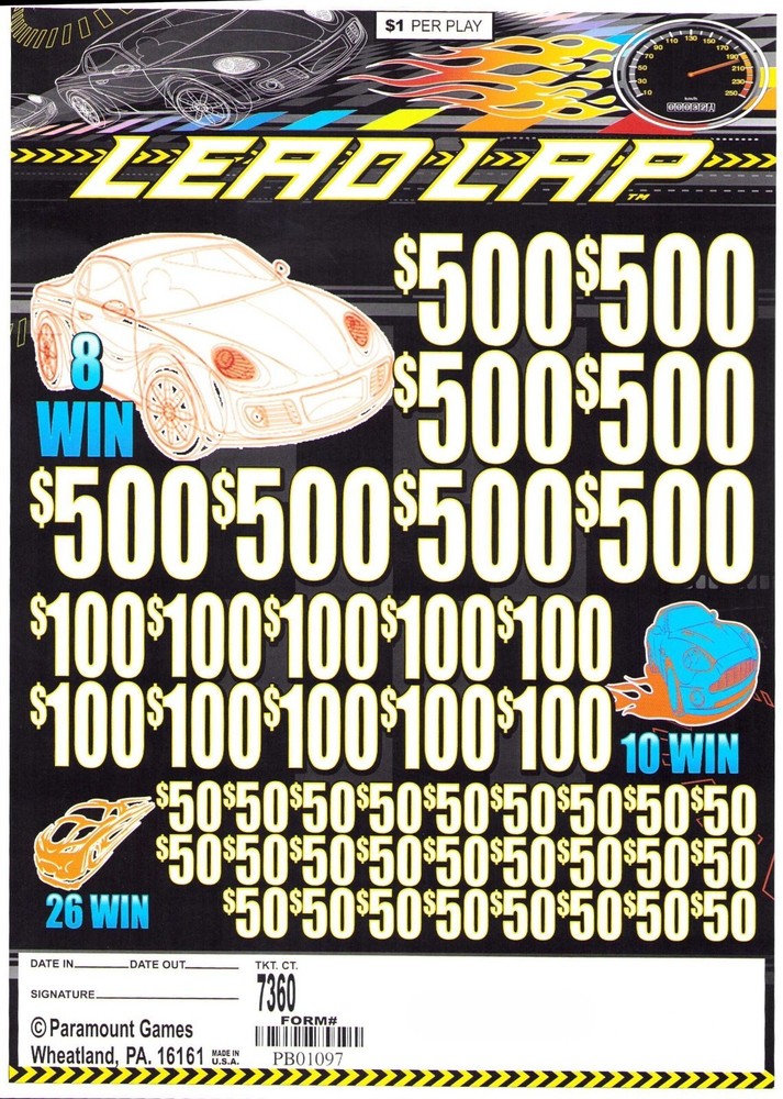 Pull Tab - Jar - Tickets Game - Lead Lap