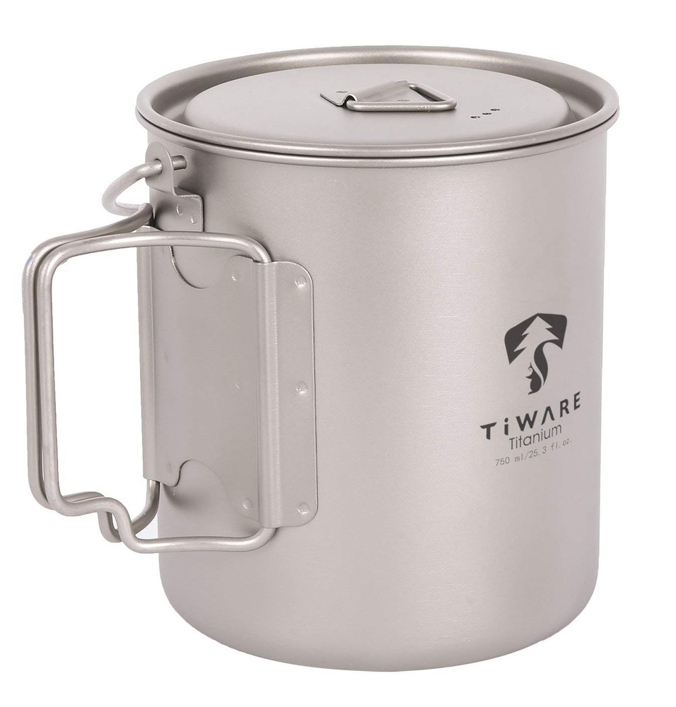 Titanium 750ml Multi Function Cup Pot Cookware Compact Cooking Set w. Folding...