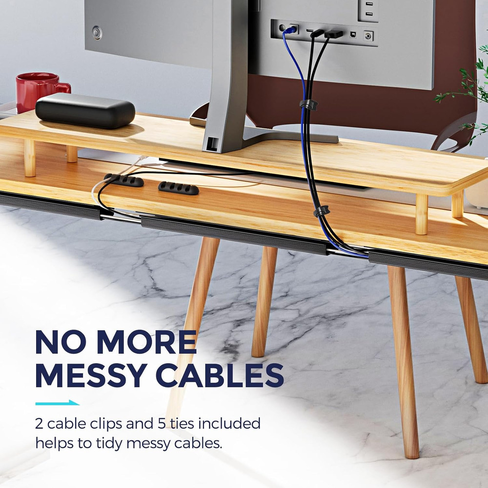 2 Pack Cable Management Solution Under Desk Cord Organizer Home Office