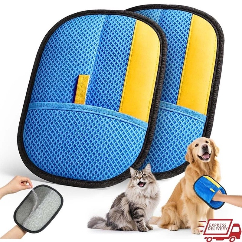 Electrostatic Pet Hair Removal Gloves Eco Friendly Multi Surface Cleaner Tool US