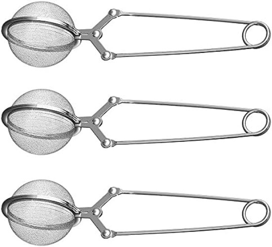 Snap Ball Tea Strainer 3 Pack Tea Infuser with Handle Tea Mesh Infuser Snap B...