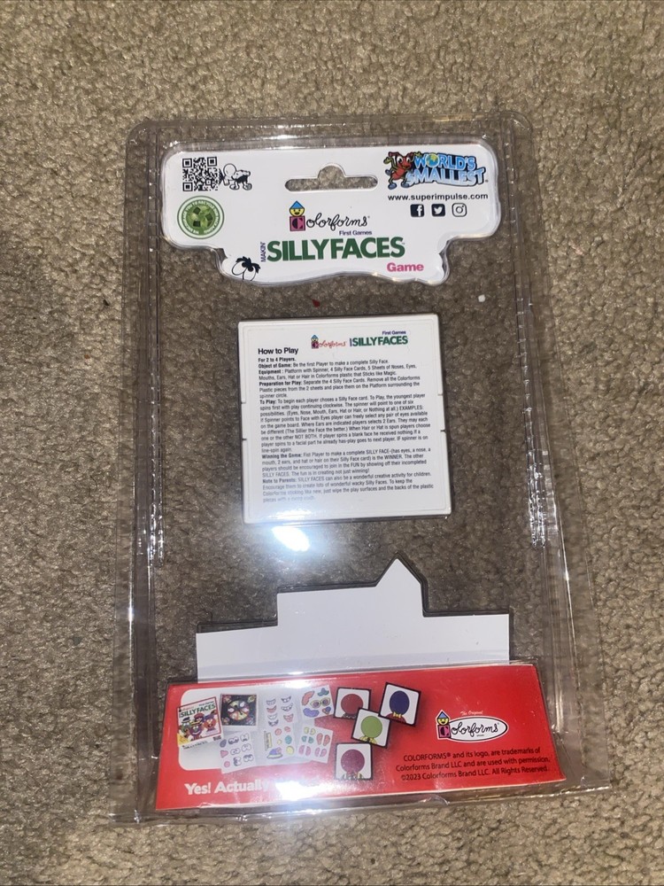 World’s Smallest Colorforms Silly Faces, NEW