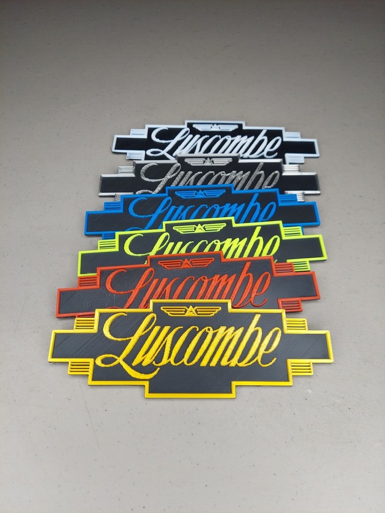 Luscombe Aircraft Airplane Instrument Panel Emblem 3D Printed
