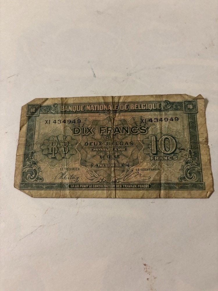 WW II Belgian 10 Francs