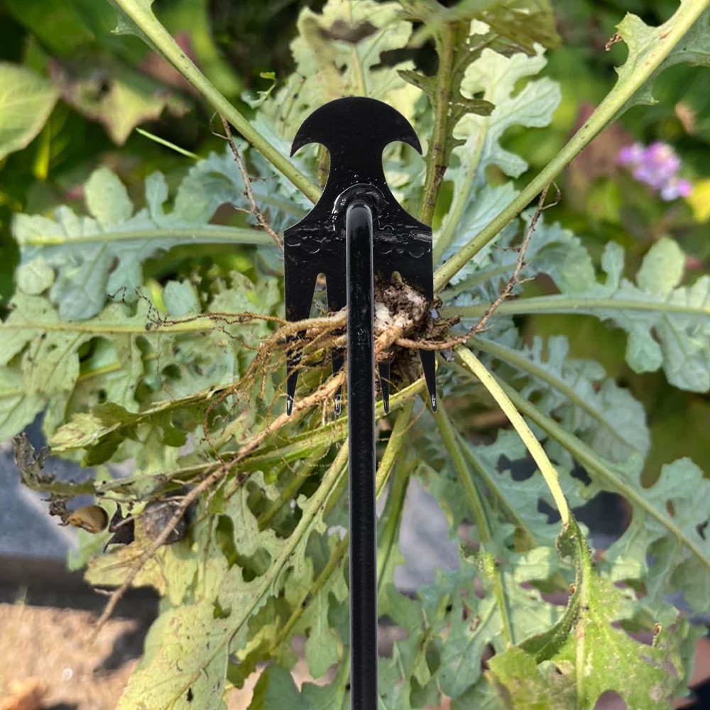 Garden Weed Pulling Tool Uprooting Weeding Tool, 4 Teeth Weed Puller Tool Man...