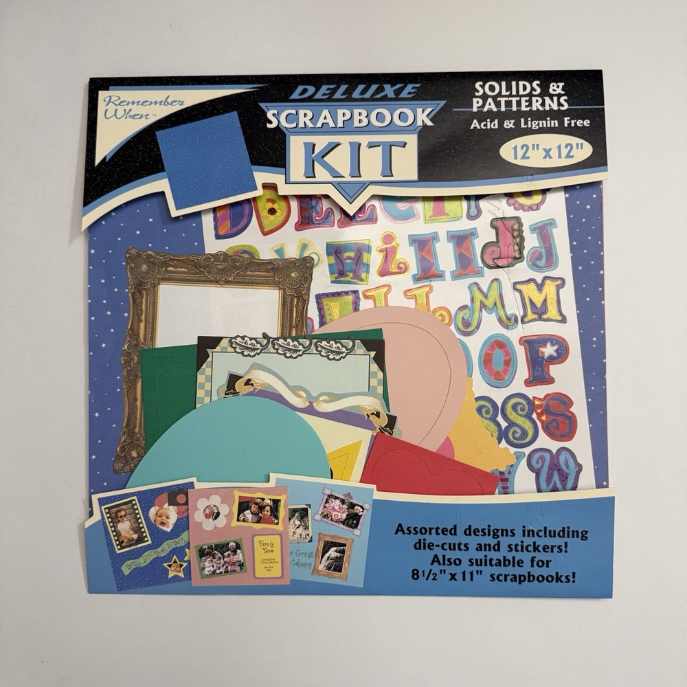 Remember When Deluxe 12x12 Scrapbook Kit Solids & Patterns