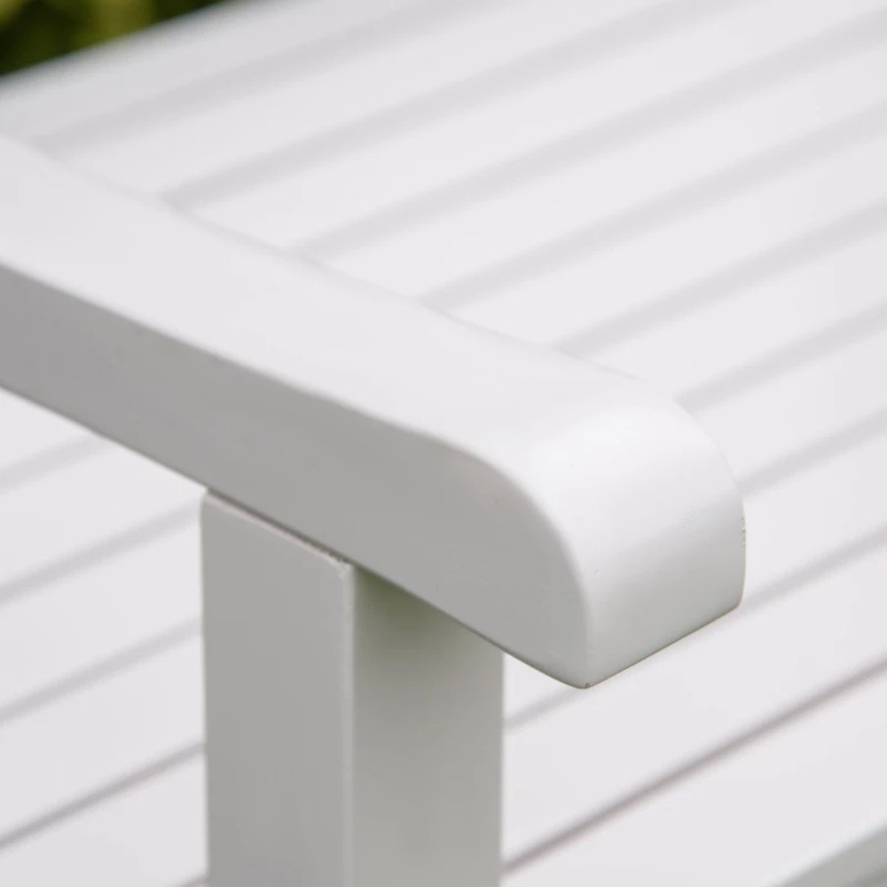 Rustic Style Garden Bench Solid Bench White