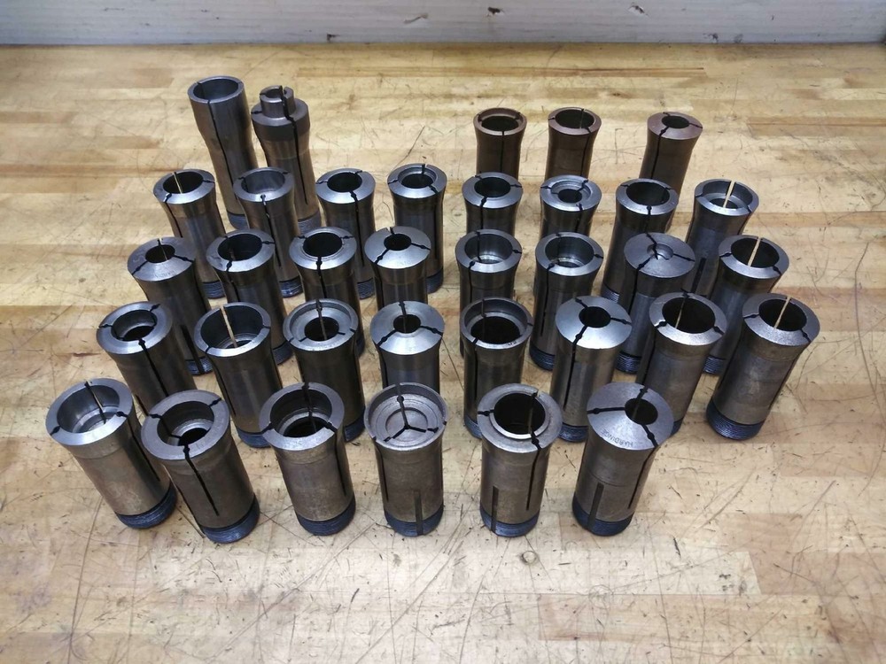 35-Some Hardinge 5C Emergency Collets, (3) Brass, Internal Threads EC, CNC Lathe