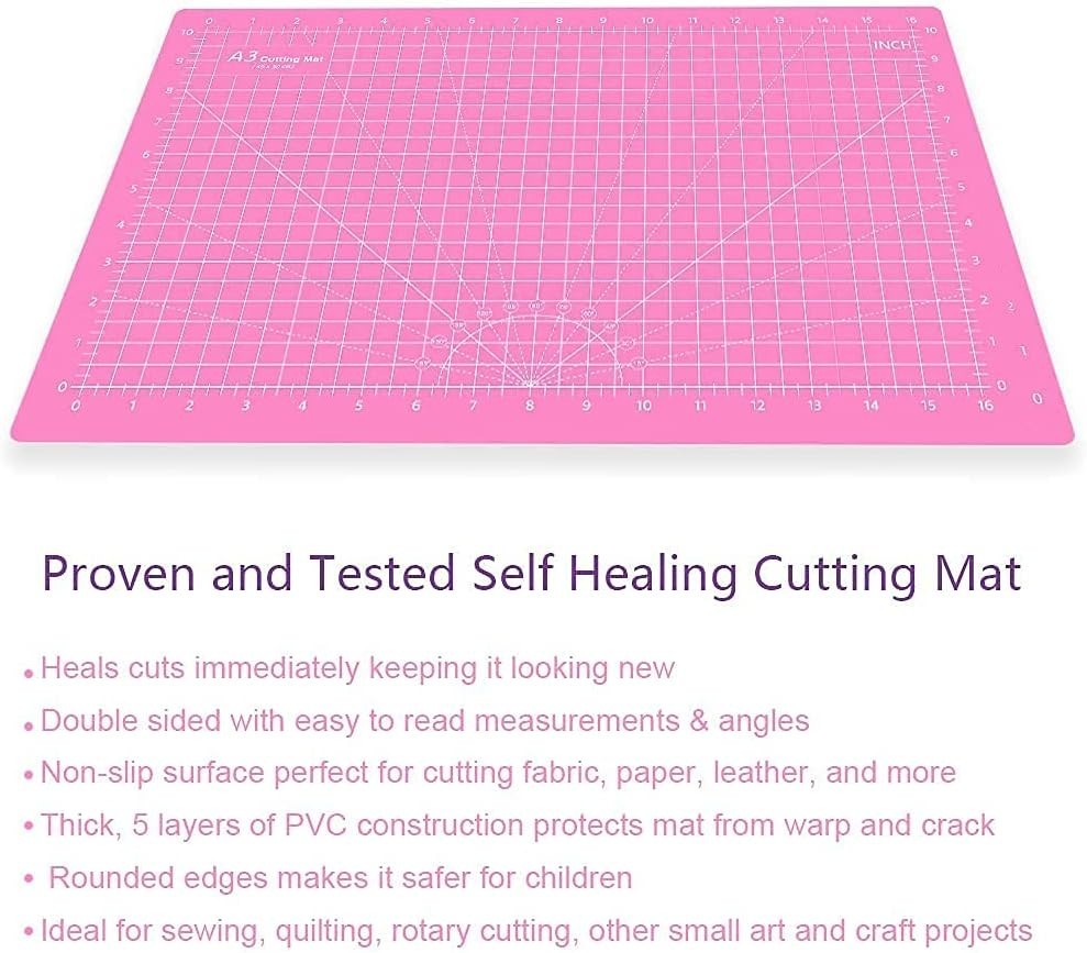 Thickened 18x12 Rotary Cutting Mat - Durable Double-Sided for Sewing Projects