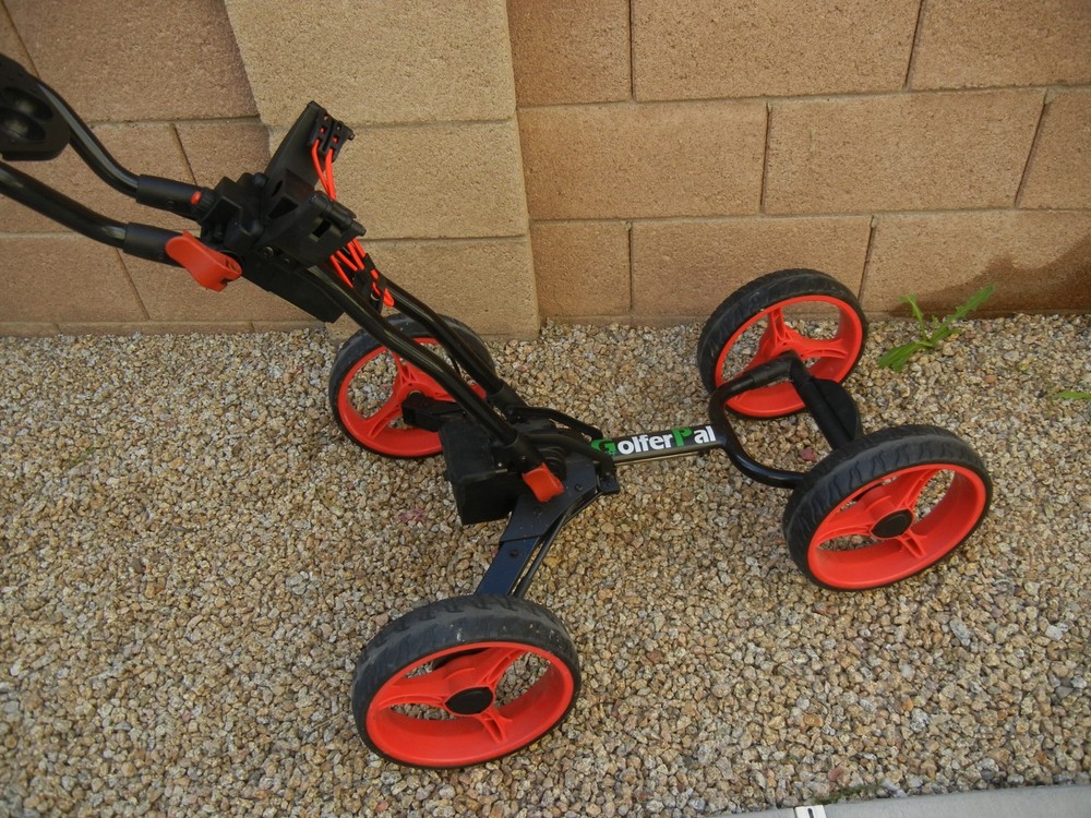 GOLFERPAL Easy Pal 4-Wheel Push / Pull Golf Bag Cart, Auto-Folding - PLEASE READ