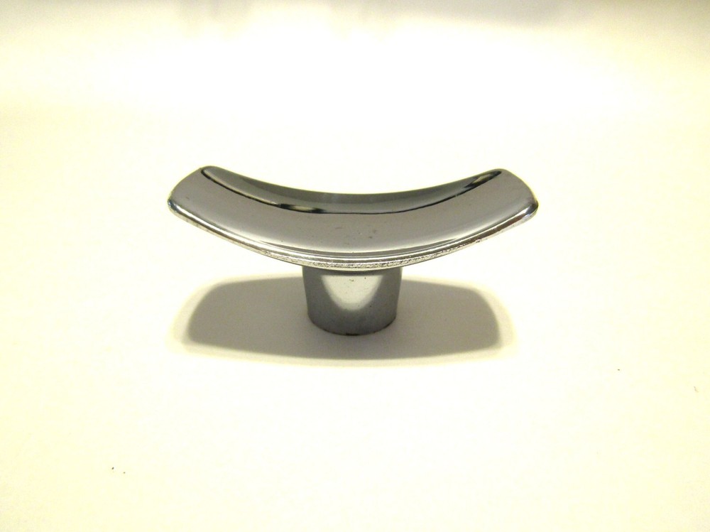 Vintage Nos Rectangular Chrome Drawer Knobs 1" x2" Concave Cabinet Door Pulls
