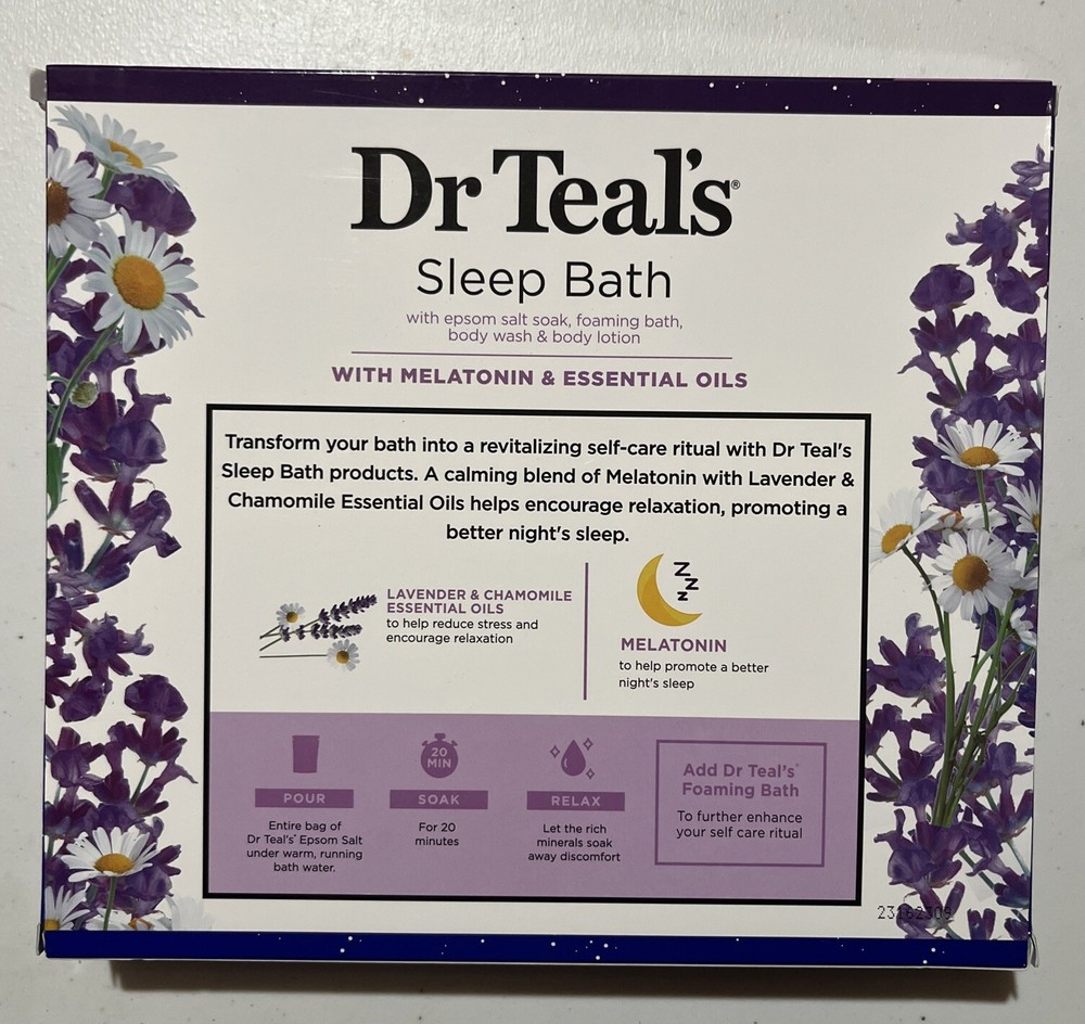 Dr Teals Sleep Bath 4 pc Set with Melatonin and Essential Oils
