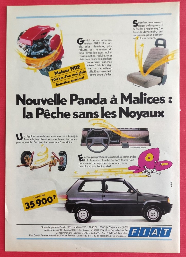 Press advertisement: 1986 Fiat Panda automobile