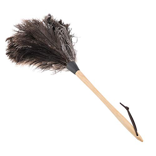 Duster with Wood Handle, Multi-Purpose, Eco-Friendly, Washable, Black
