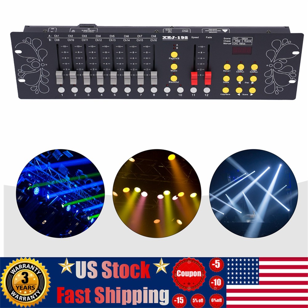 DJ DMX 512 192 Channels Operator Console Controller Stage Lighting DJ Party US