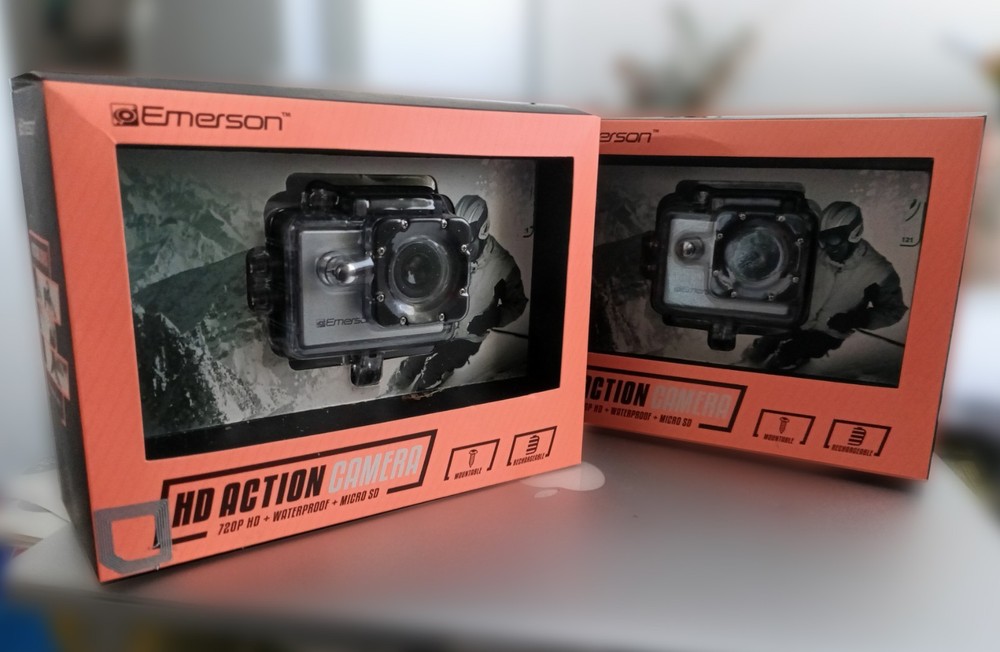 HD Action Camera Emerson Waterproof Micro SD Mountable Rechargeable NIB