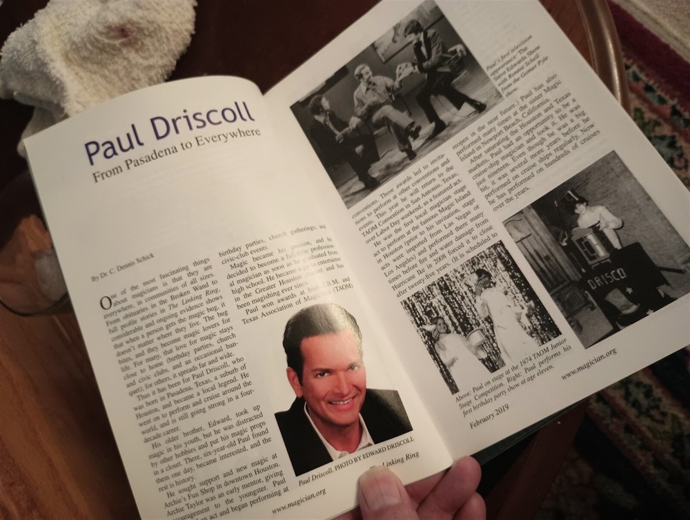 Paul Driscoll Linking Ring Issue 2019