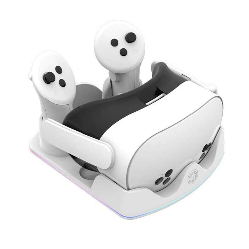 VR Headset Handle Controller Charging Stantion with LED Light for Quest 2/3/3S