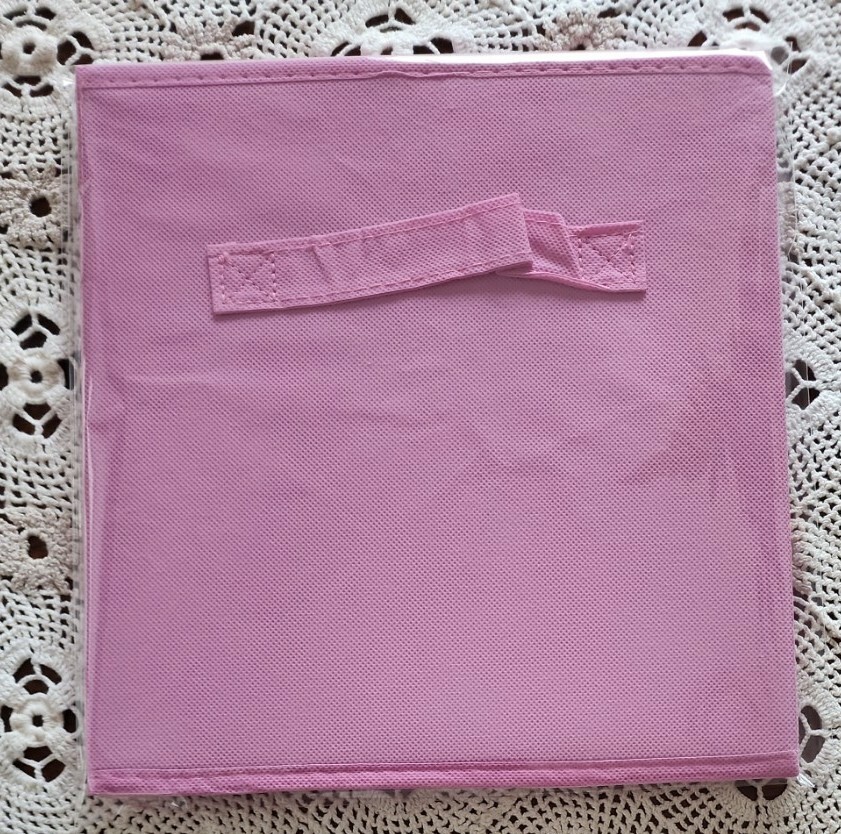 Casafield™ ~ 11" Storage Bin ~ Polyester Cube ~ Pink ~ Solid Pattern