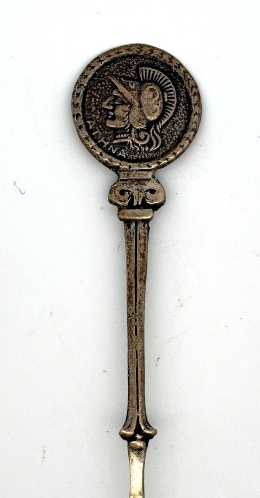 800 Silver Ancient Greek Warrior Souvenir Spoon - 7.4g