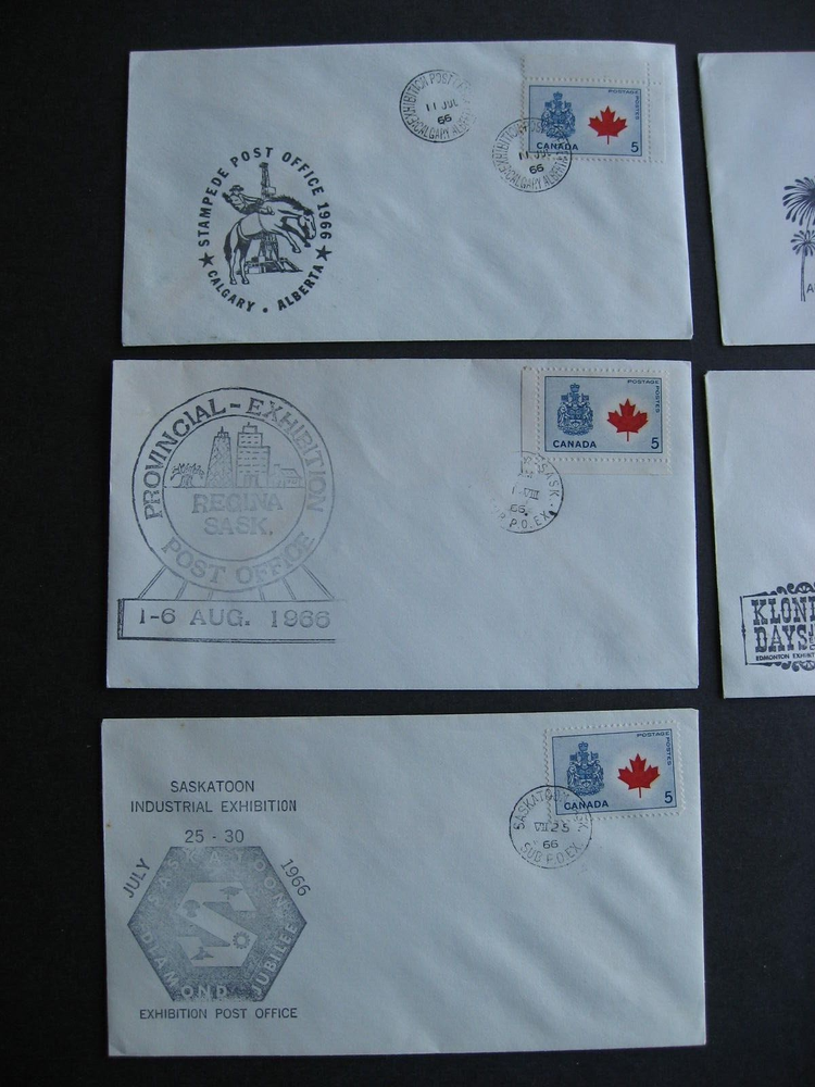 Canada exhibition covers 5 different from 1966 some malformed leaf varieties