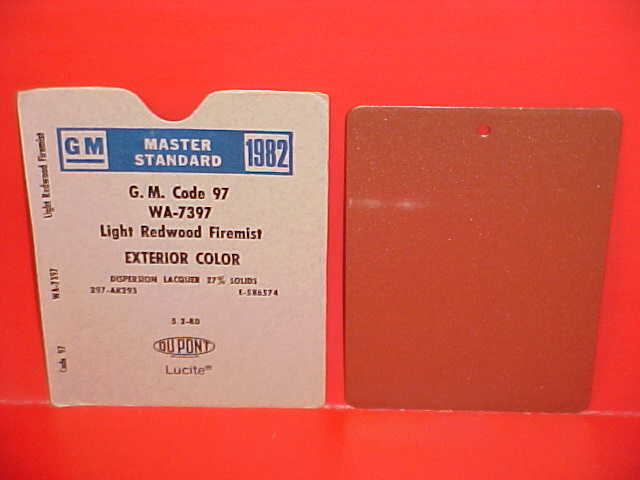1982 CADILLAC ELDORADO DEVILLE FLEETWOOD BROUGHAM SEVILLE 4x6 PAINT CHIP CODE 97