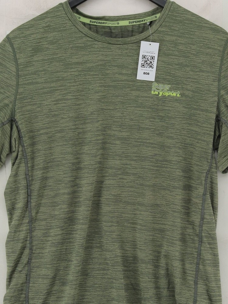 Superdry Men's T-Shirt S Green 100% Polyester Round Neck Basic