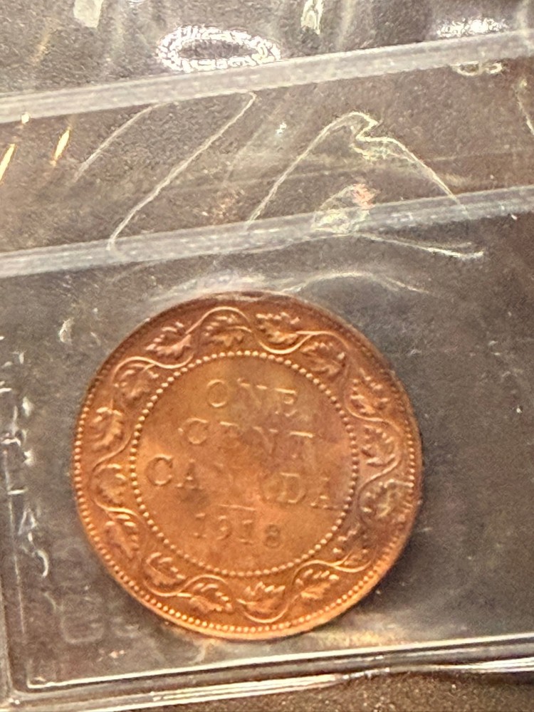 1918 Canada 1 cent Red and Brown CCCS Graded MS-62