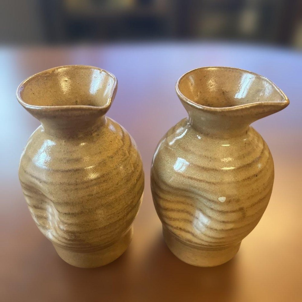 Ceramic sake bottle and sake cup set Iwakuni Tada ware