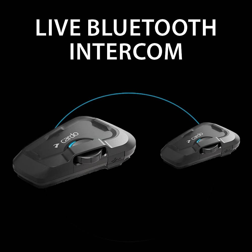 Cardo Systems FREECOM 2X Motorcycle 2-Way Helmet Bluetooth 1 Pack, Black