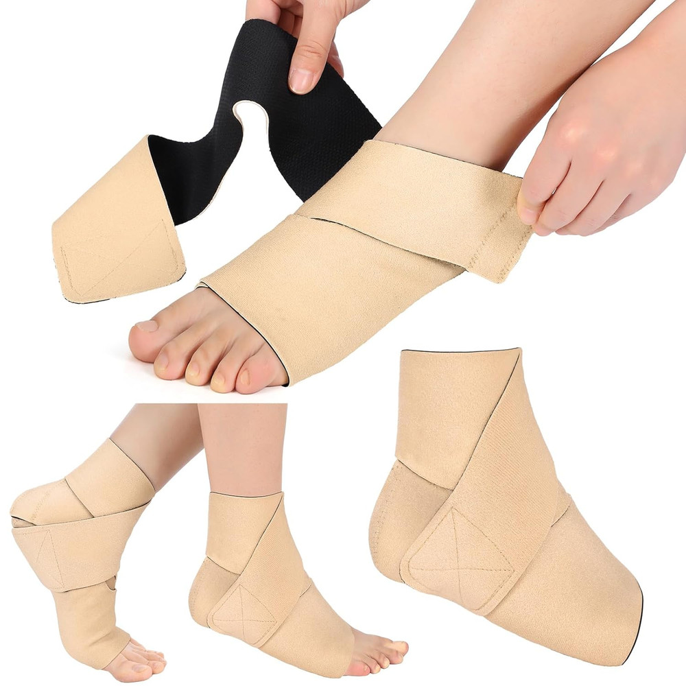 2-Pack Ankle & Foot Compression Wraps, Adjustable Lymphedema Support Braces Unis