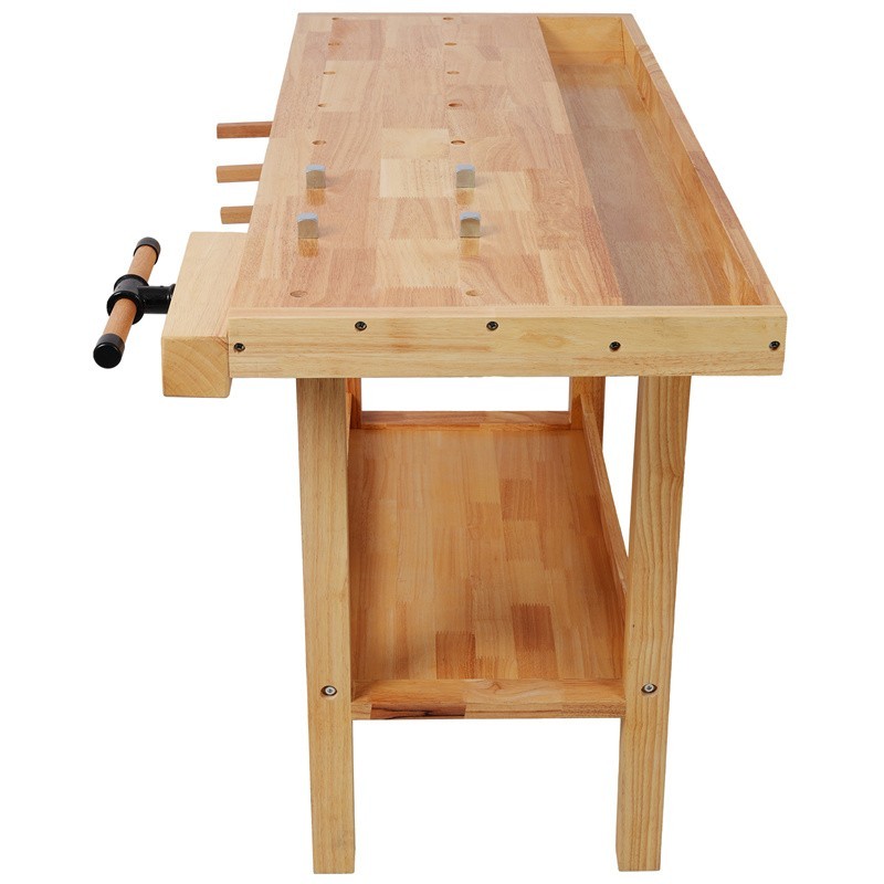 48" Heavy Duty Wood Workbench Work Table w/Adjustable Handle & Drawer for Garage