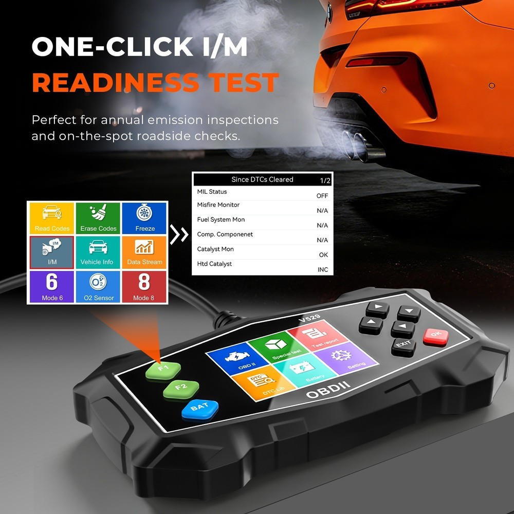 V529 OBD2 Scanner Car Diagnostic Scan Tool ABS Code Reader Battery DTC LOOKUP