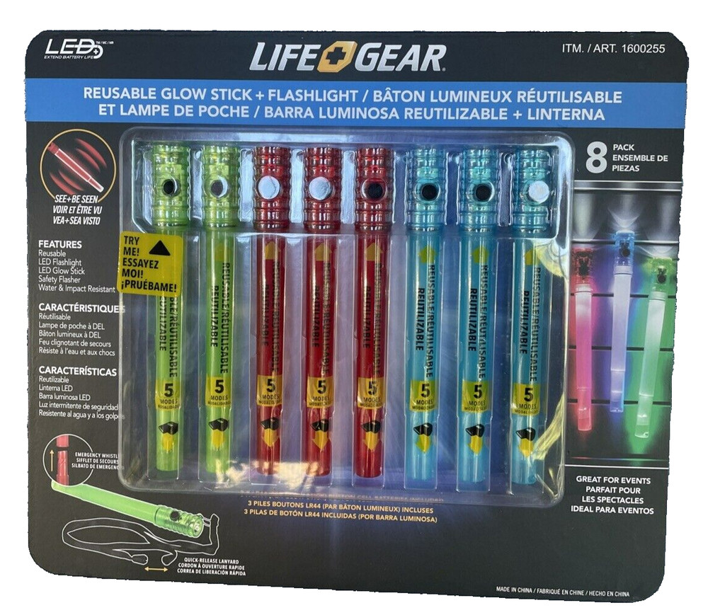 Lightgear Reusable Glowstick+Flashlight 8pack