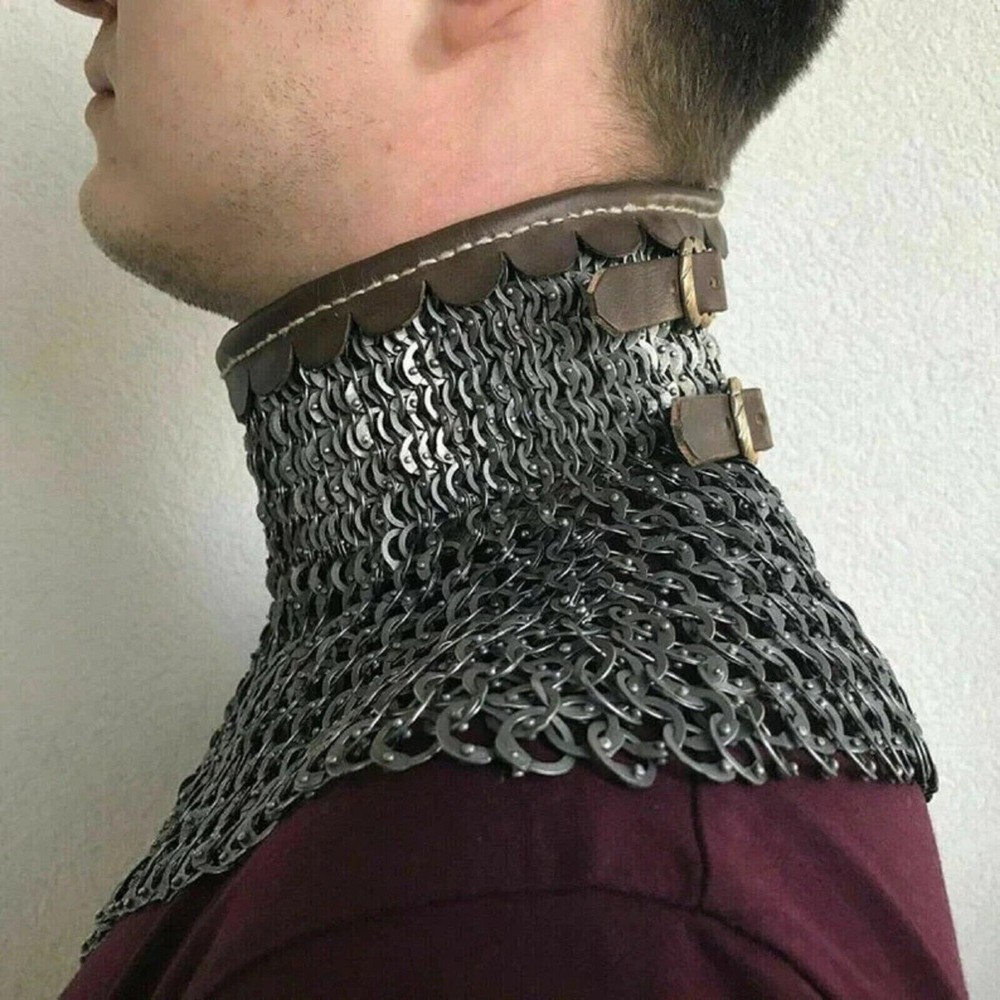Handmade 9 MM Chainmail Aventail | Type : Flat Ring Wedge Riveted With Washer