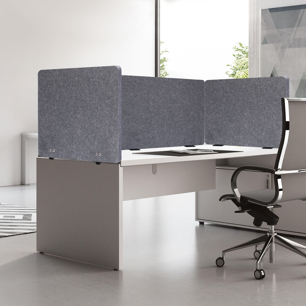 Rectangle Office Partition Grey Desk Divider For Schools Desktop Privacy Panel