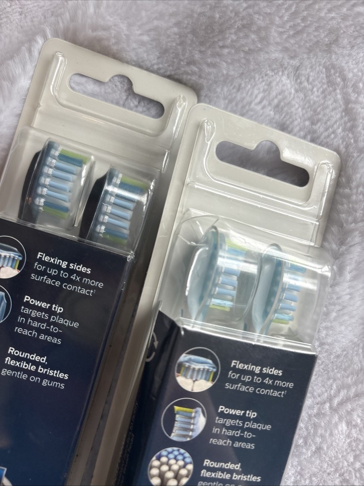 2 -Philips Sonicare C3 Plaque Control 2 Replacement Brush Heads White & Black
