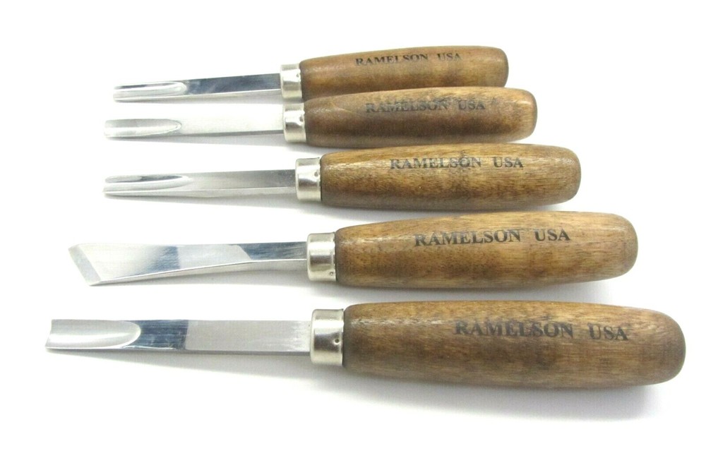 5pc Large Wood Carving Gunsmithing Gouges Tool Set 120 Ramelson USA